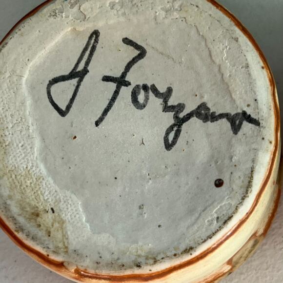 Studio Art Pottery Mugs Set of 2 Handmade Tan & Red Semi-matte - Picture 7 of 14